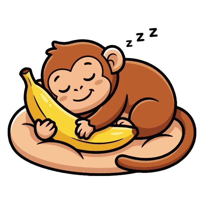 Sleeping monkey with banana