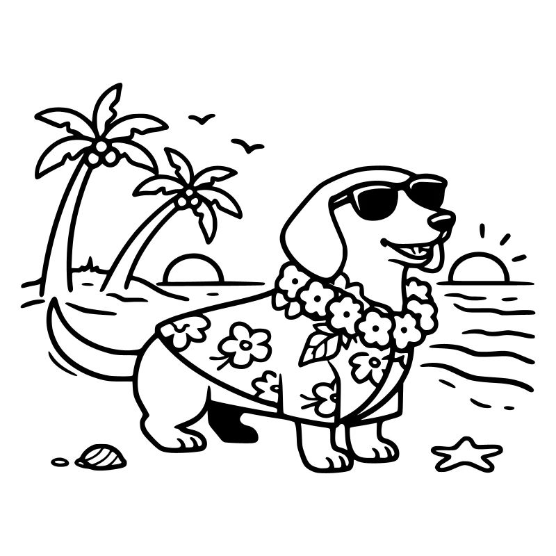Hawaii Urlaub Dackel urlaubsmodus mit hund