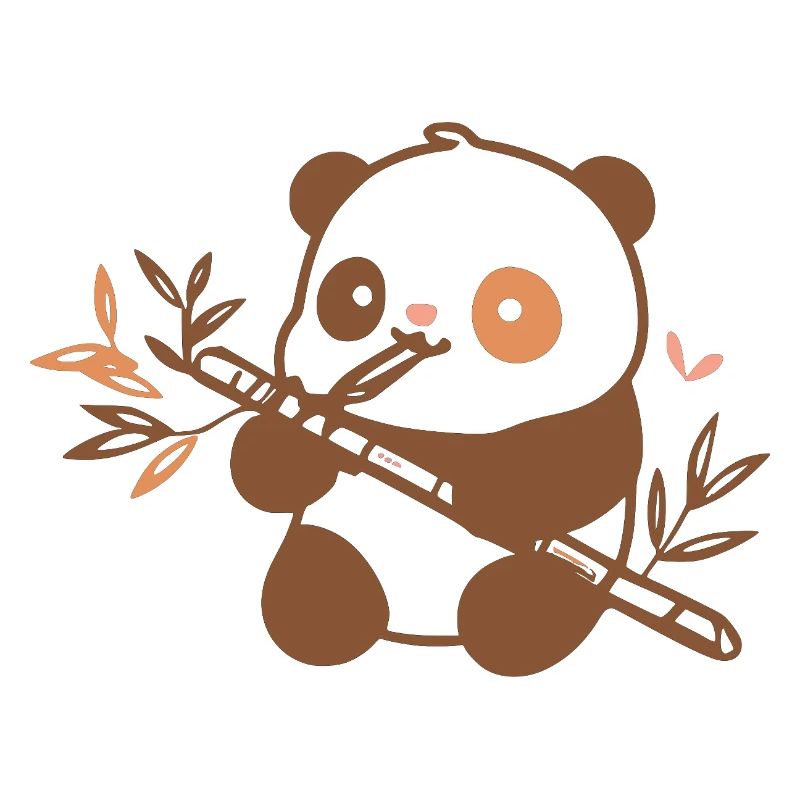 Panda câlin avec du bambou