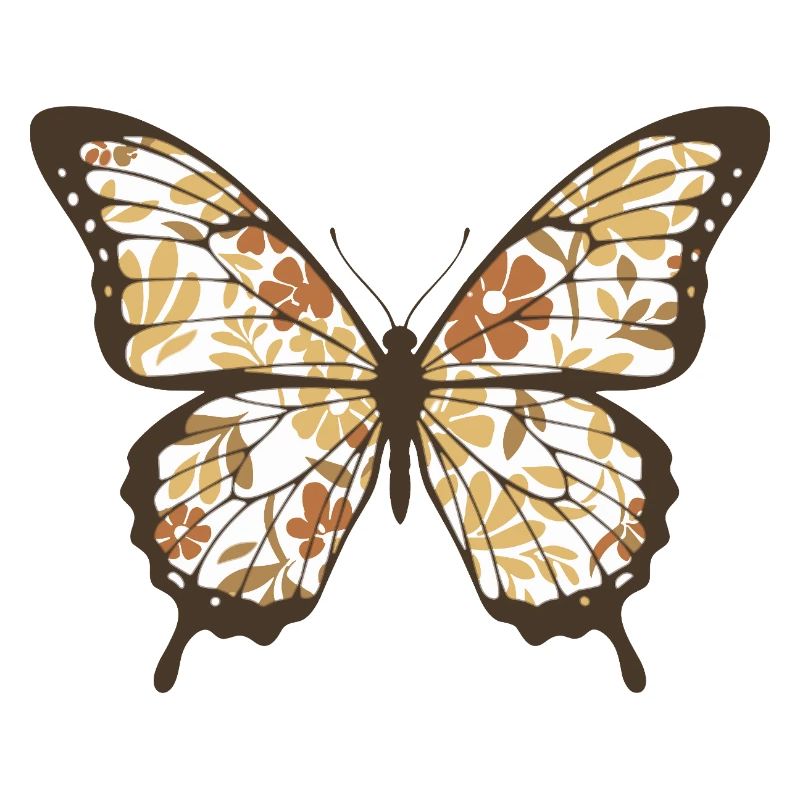 Papillon aux ailes de fleurs