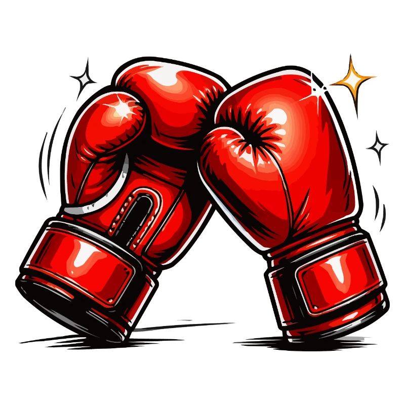 Rote Boxhandschuhe Kraft und Dynamik