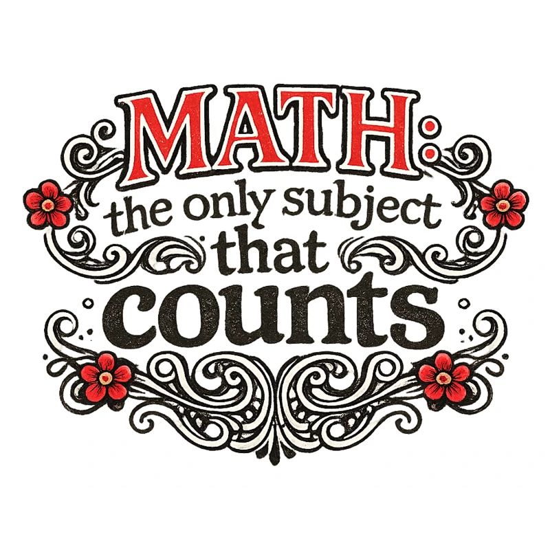 Math Counts : T-shirt de citation orné