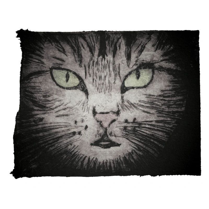 Cat Black - Gravé à la main imprimable
