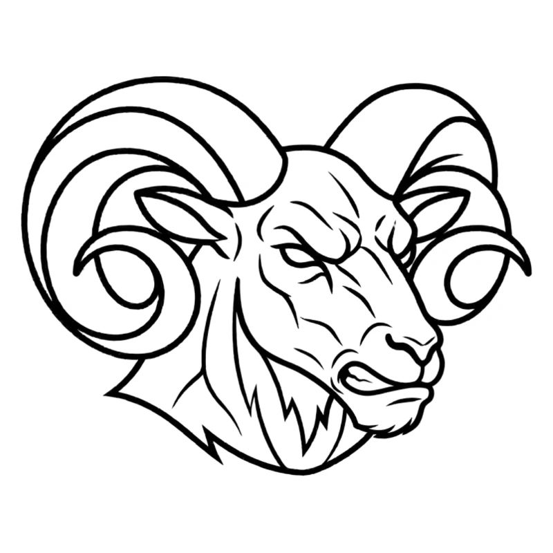 Strong ram's head
