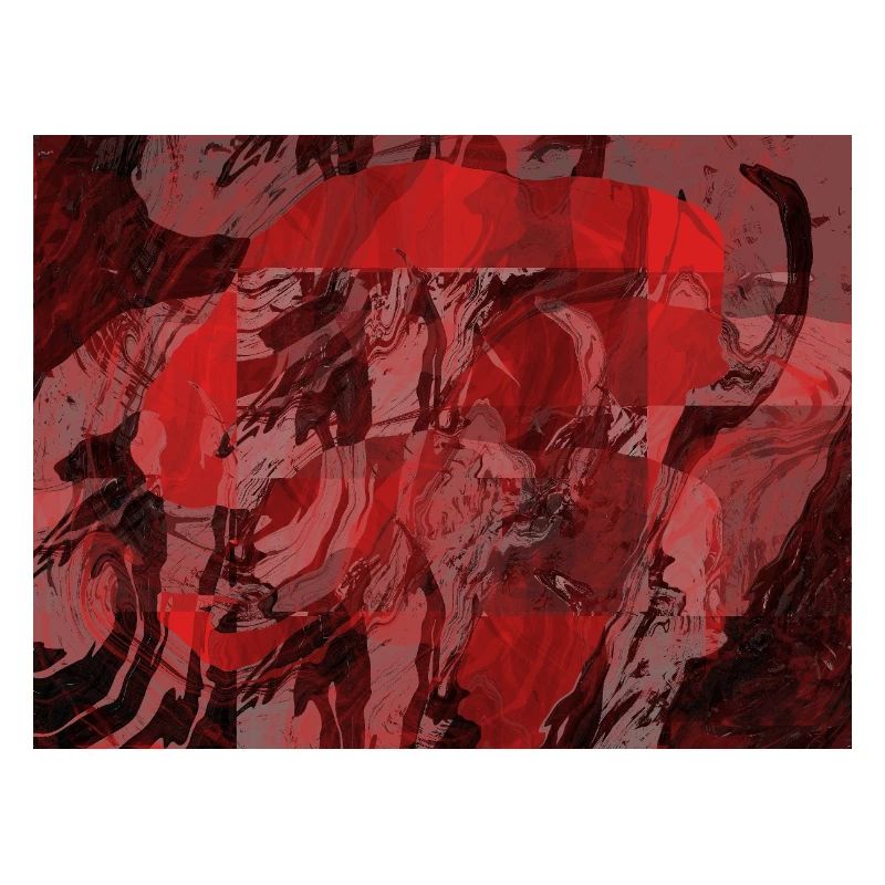 Red Marble Square Overlay