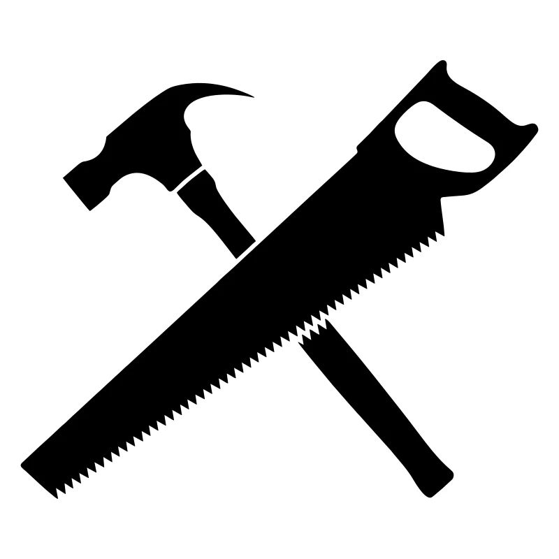 Tools carpenter hammer and saw