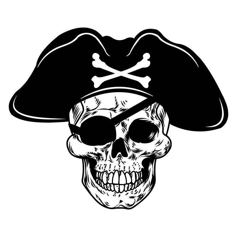 Skull pirate hat and eye patch