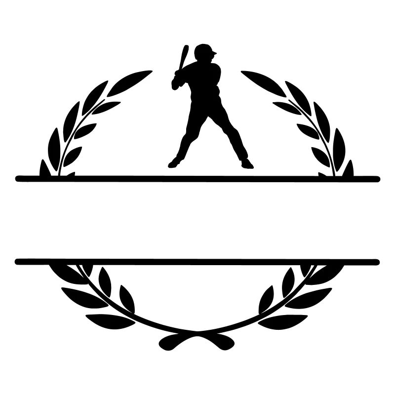 Baseball player ready to hit monogram