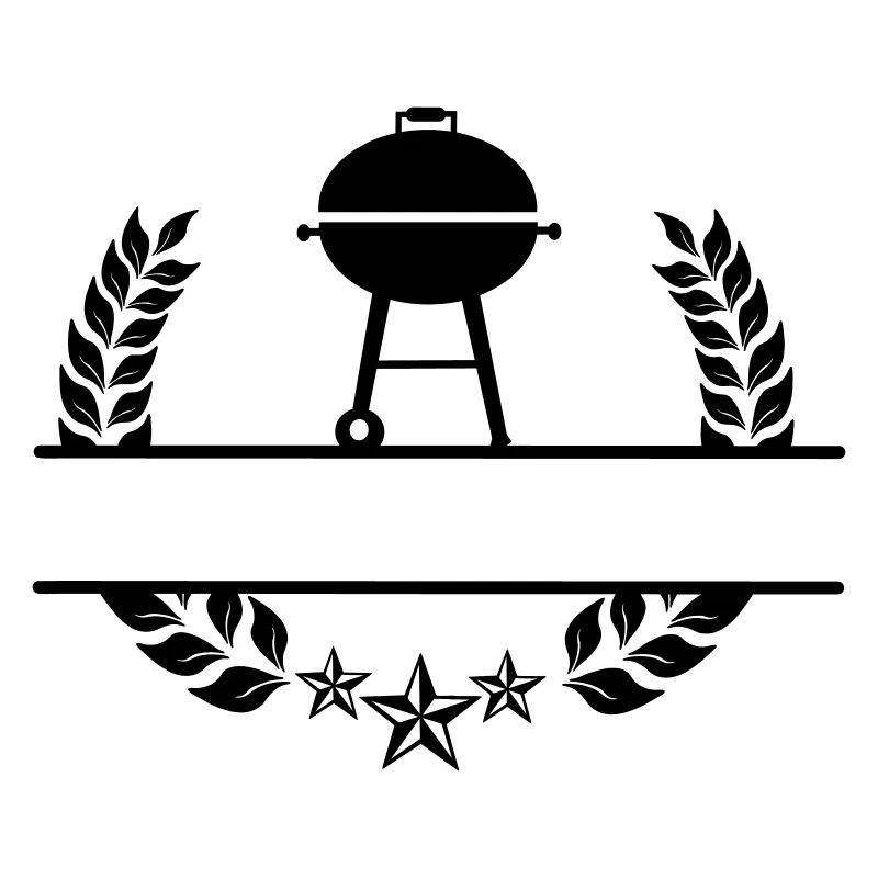 BBQ monogram laurel wreath