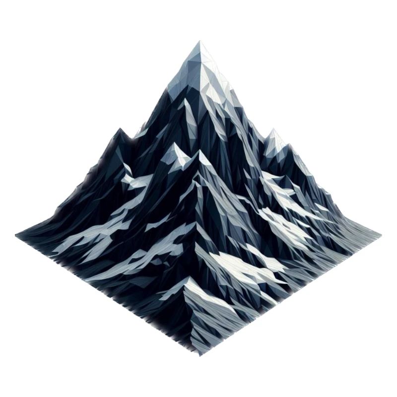 Ein Berg mit Schnee im Polygon-Stil