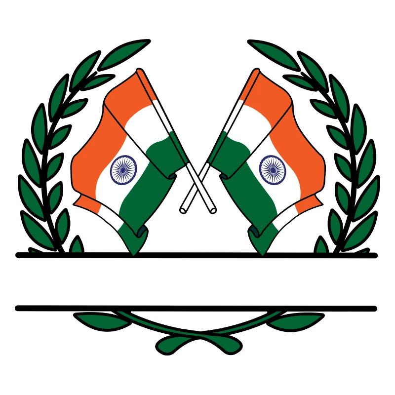 Drapeaux Inde bannière couronne de laurier