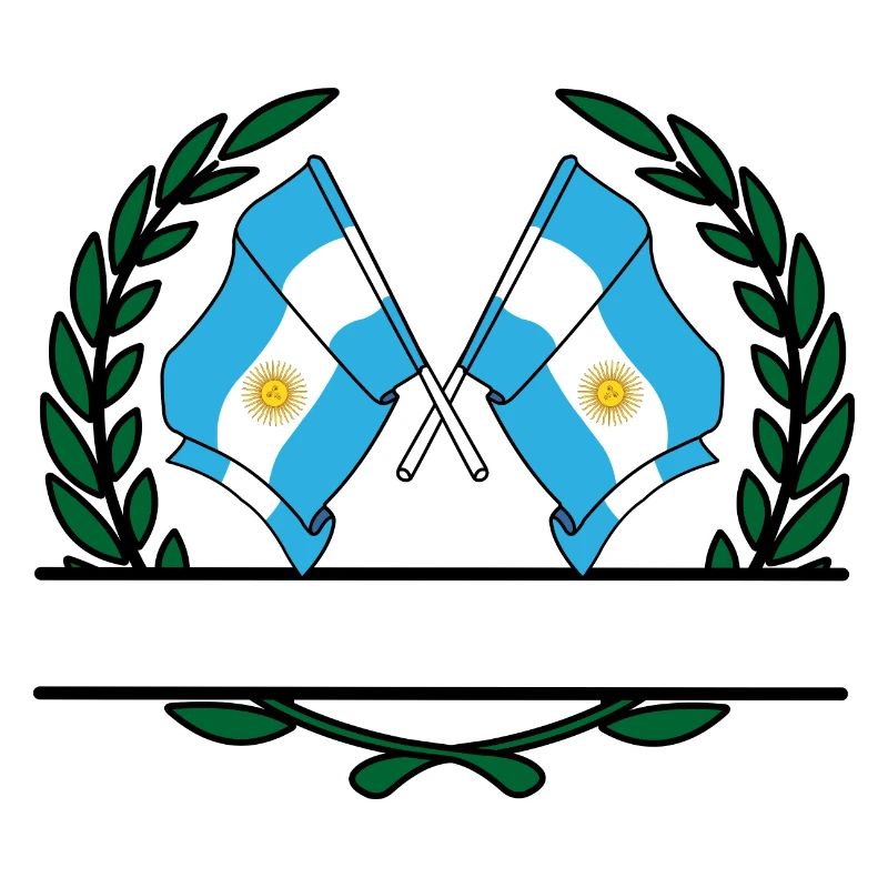 Drapeaux Argentine bannière couronne de laurier