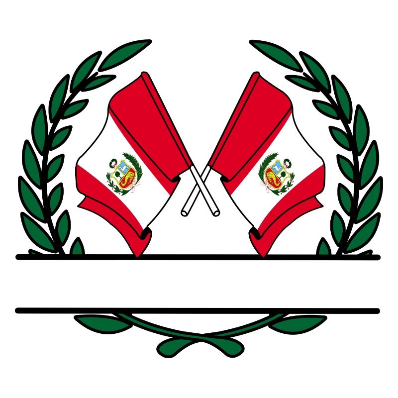 Drapeaux Pérou bannière couronne de laurier