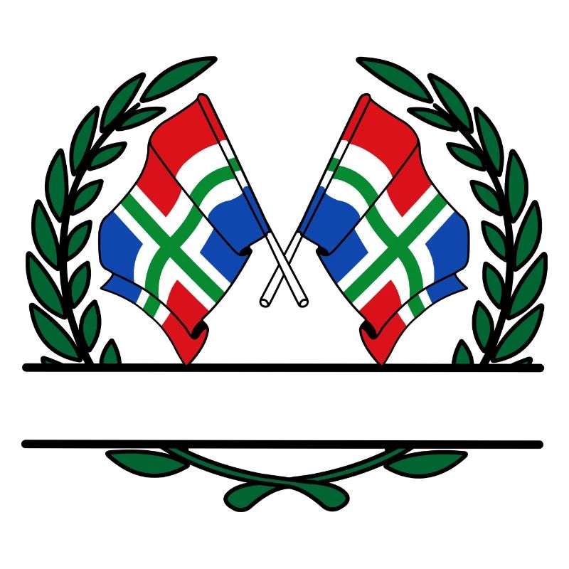 Drapeaux de la province de Groningue, bannière de couronne de laurier