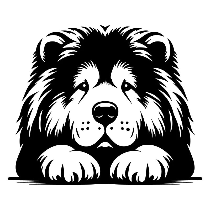 Chow Chow Head with Paws