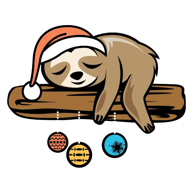 faultier weihnachtsmann xmas baum comic cartoon