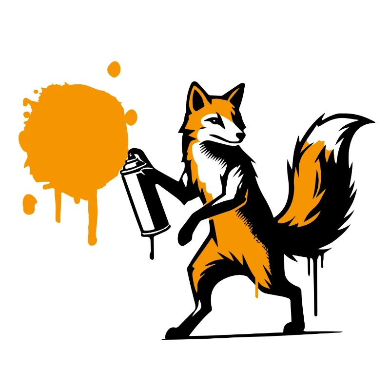 Graffiti fox in creative stencil style