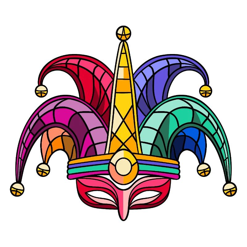 Masque de Fool’s Cap Coloré – Carnaval Carnaval