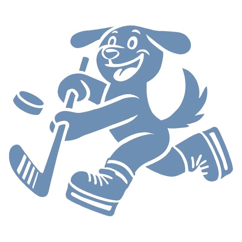 Dackel Eishockey Silhouette Minimalistisch