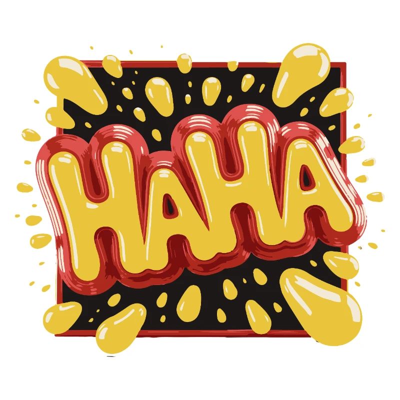 Lebhaftes Haha-Design im Comic-Stil