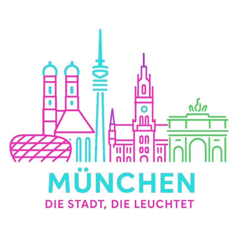 Silhouette al neon di Monaco