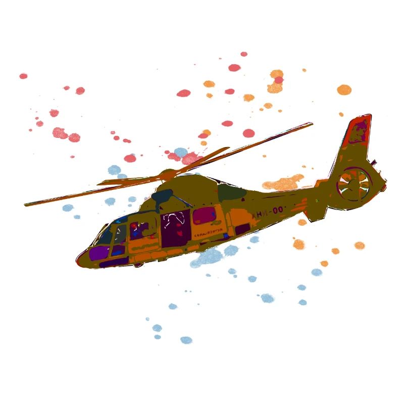 Bunter Hubschrauber Splatter-Design