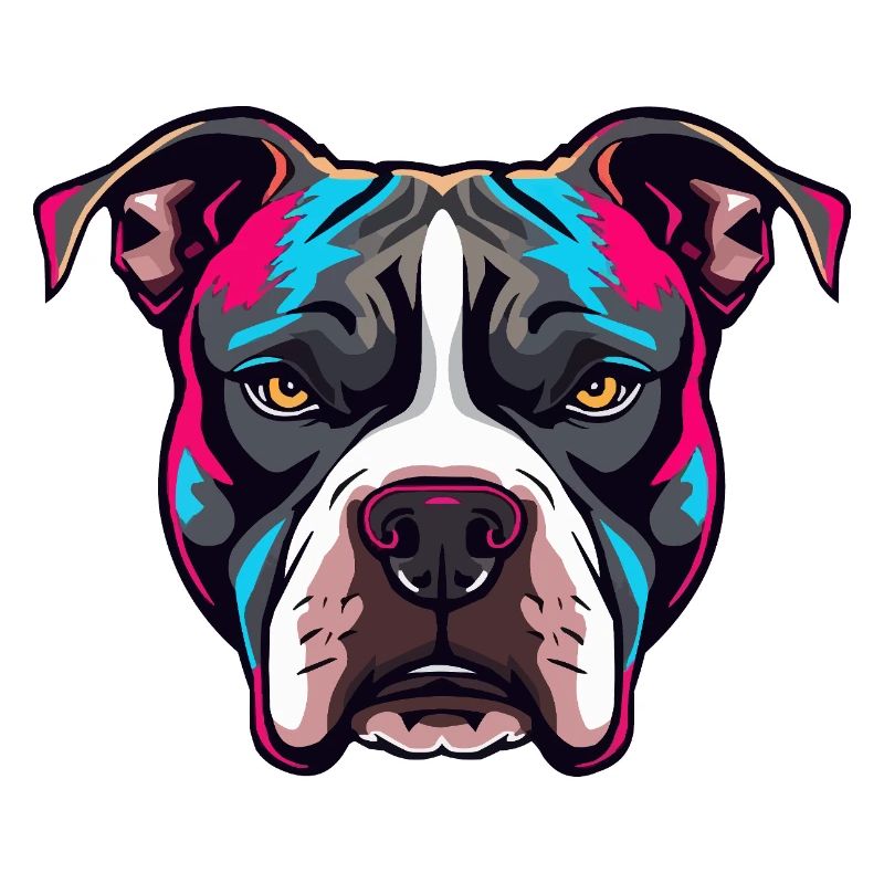 Neon Pitbull Portrait