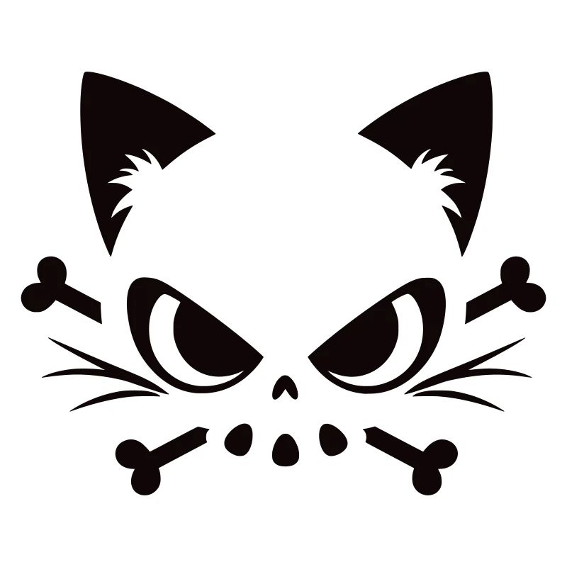 Cats Skull | Minimal Skull & Bones motif