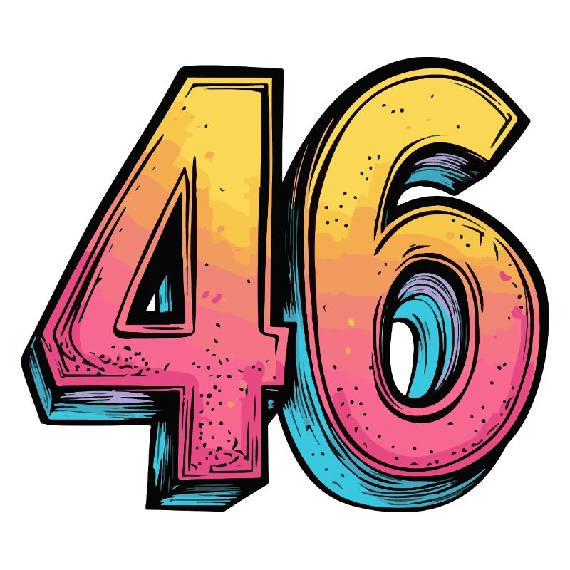 46 Nombre Multicolore