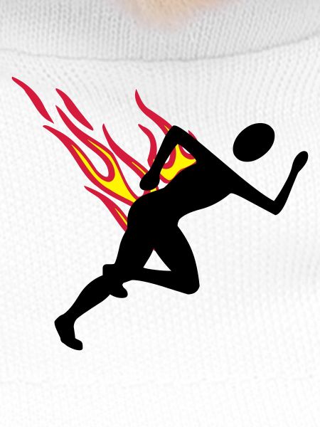 Jogger with flames