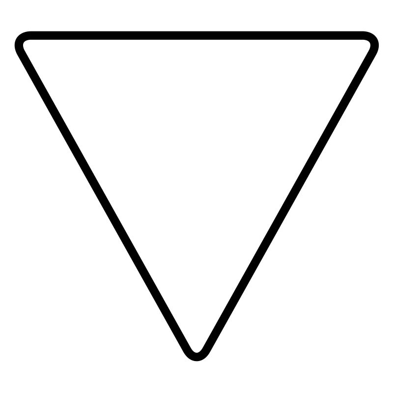 Triangle with rounded corners as a warning sign