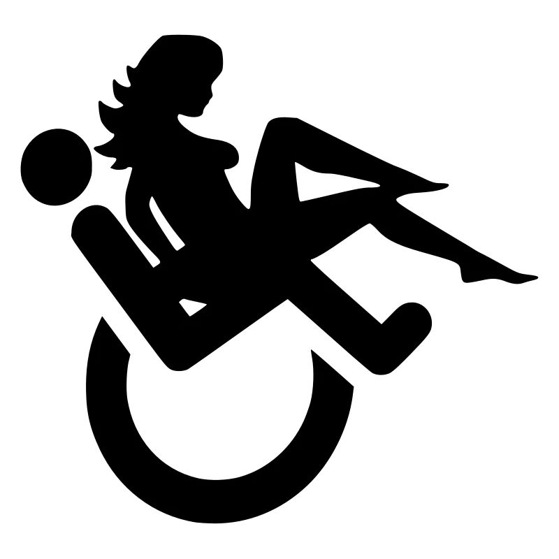 Rollstuhlfahrer mit Dame auf dem Schoß #