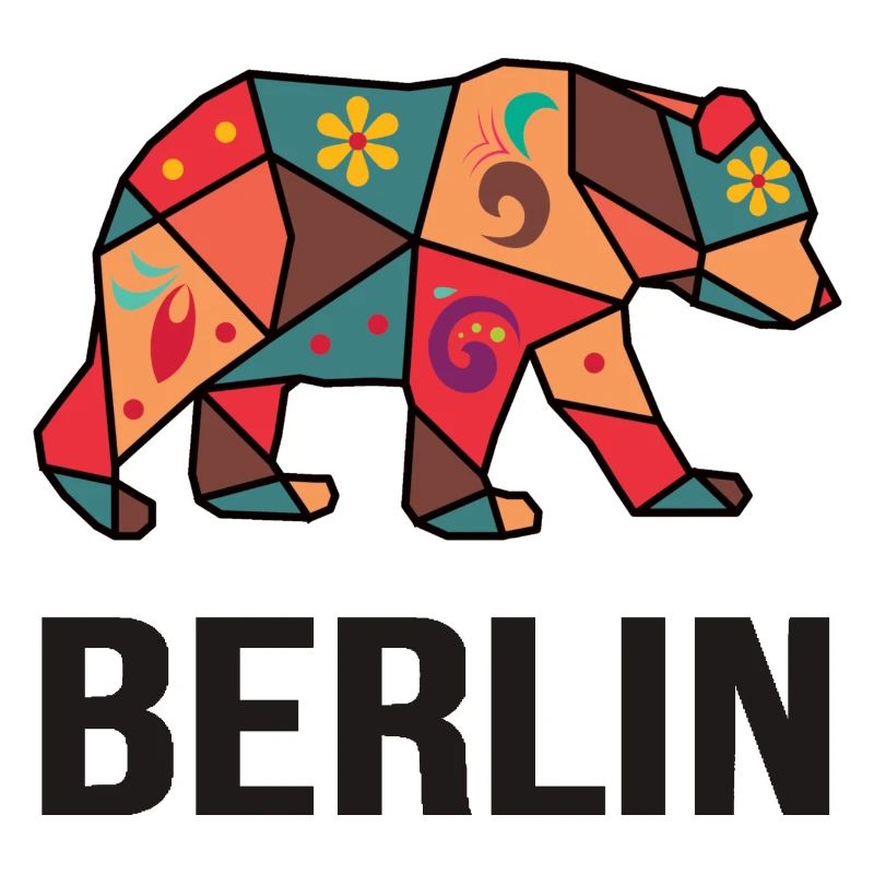 Geometric Berlin Bear Pattern - I love Berlin