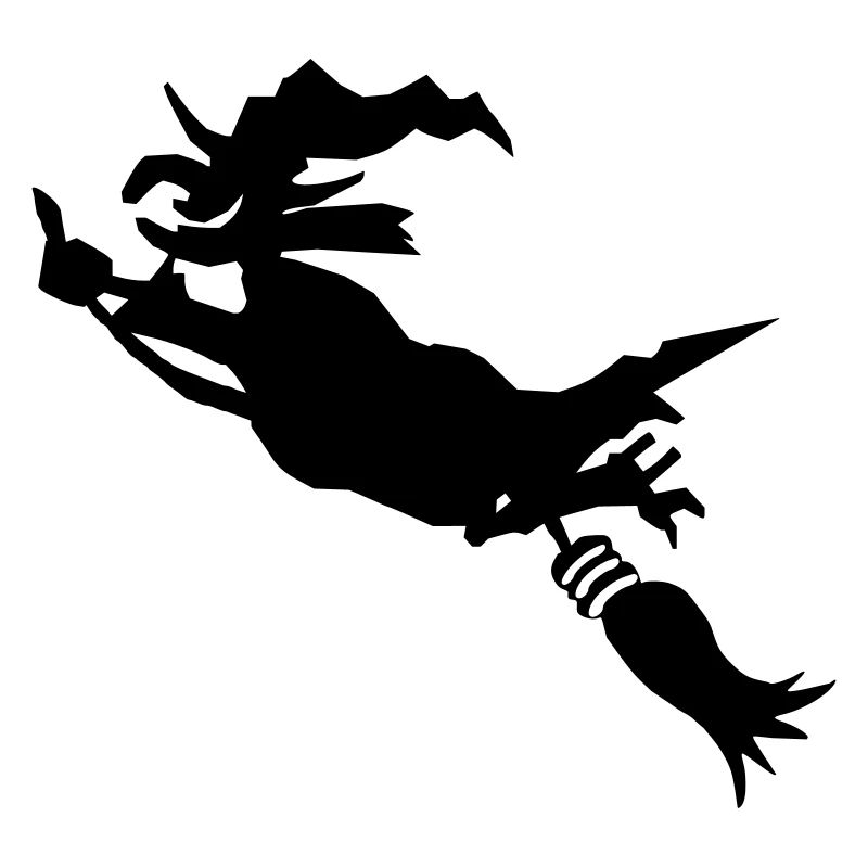 Witch on broom funny