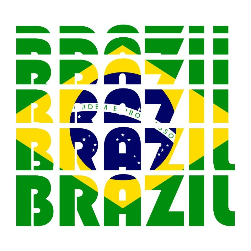 Brazil Flags Grid Pattern