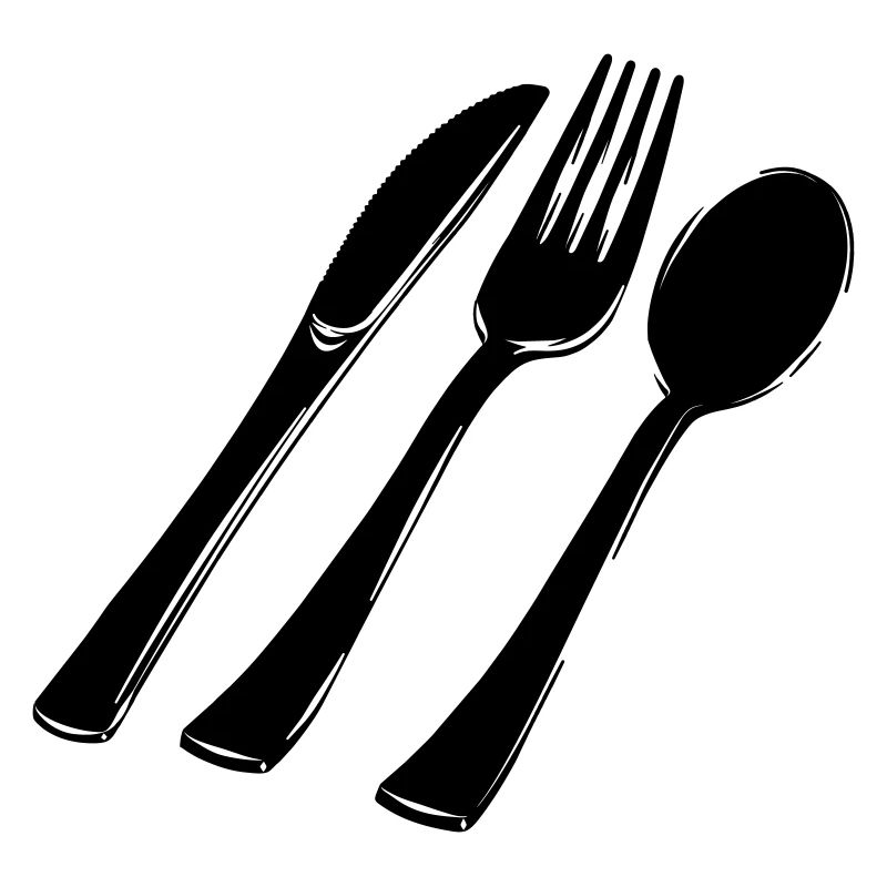 Cuillère à fourche à couverts et couteau