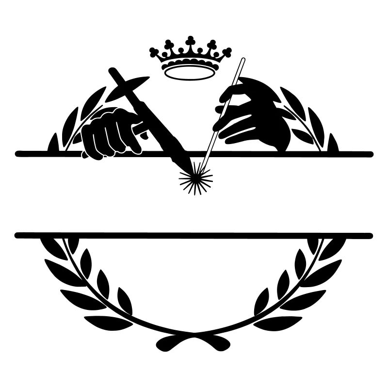 Welder logo transparent with laurel wreath crown