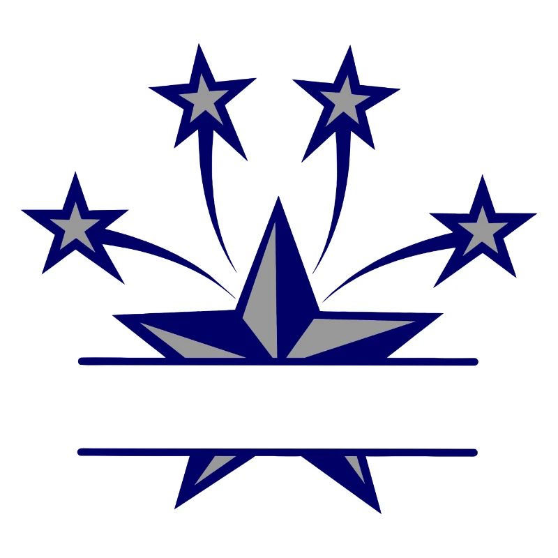 Star dark blue and grey with bar between them