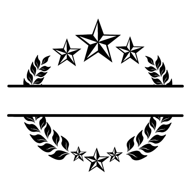 Laurel wreath monogram star