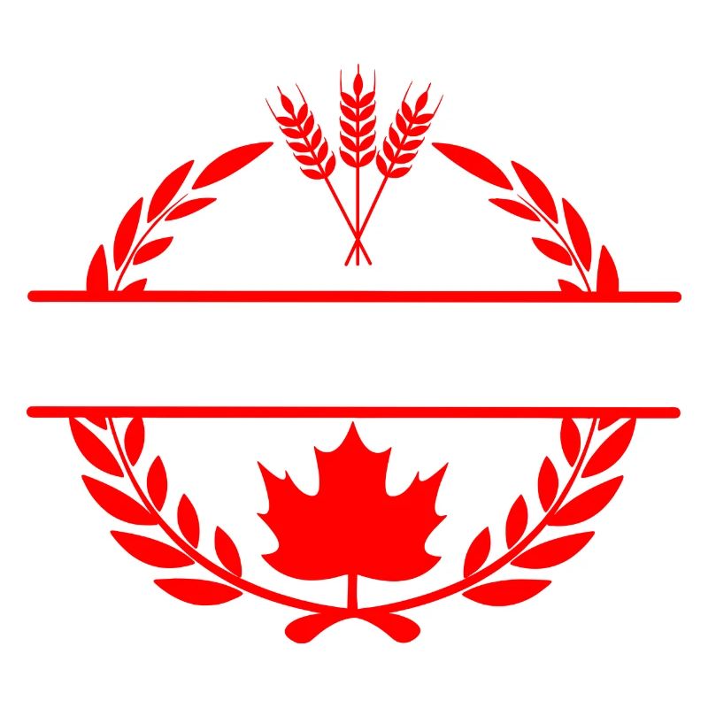 Canada maple leaf grain laurel wreath