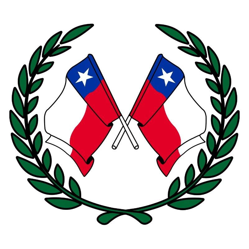 Drapeaux du Chili en couronne de laurier
