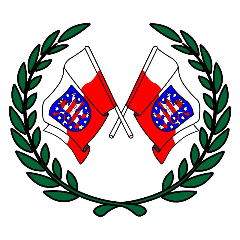 Drapeaux Thuringe couronne de laurier