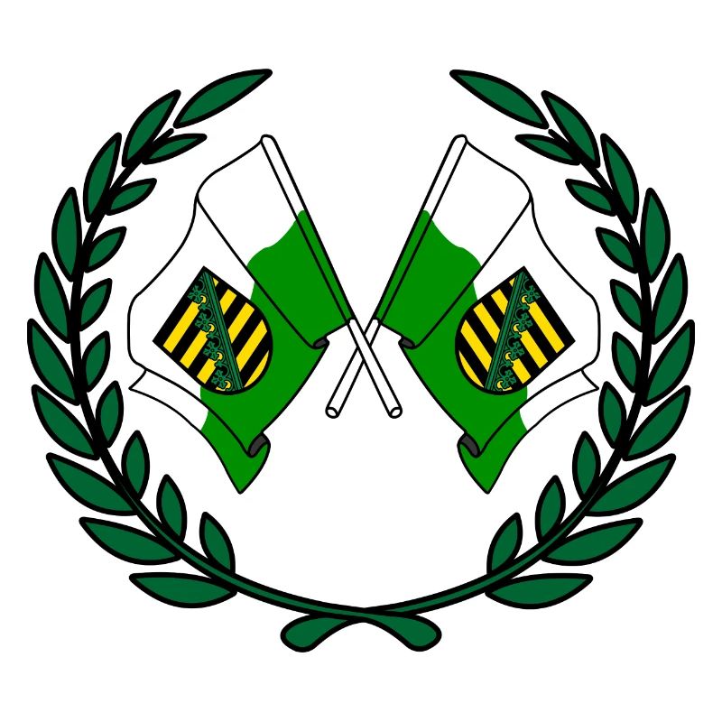 Drapeaux Couronne de laurier de Saxe
