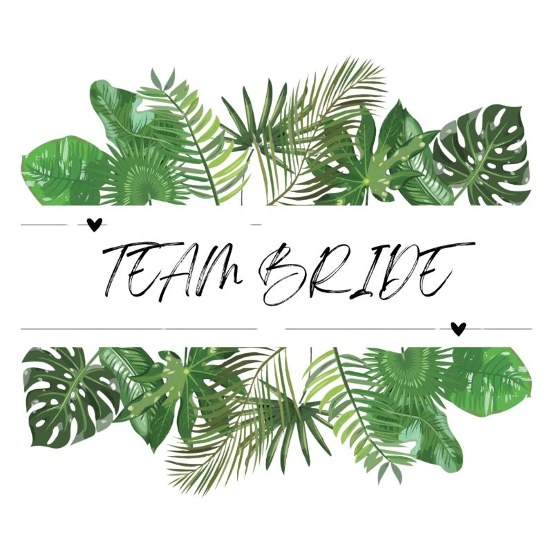 Feuille de palmier vert de l’équipe Bride