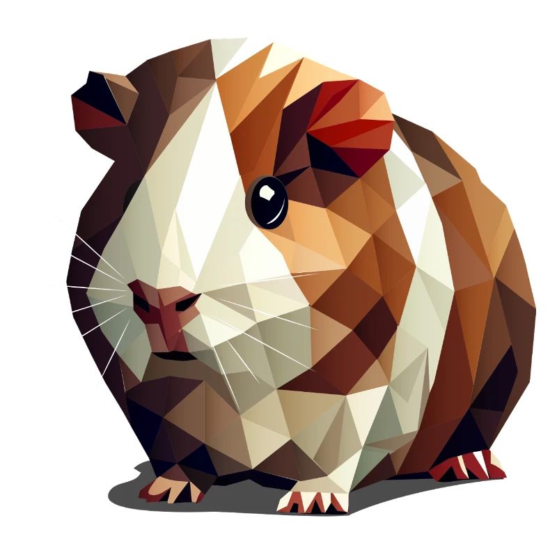 Cute Guinea Pig in Polygon Style