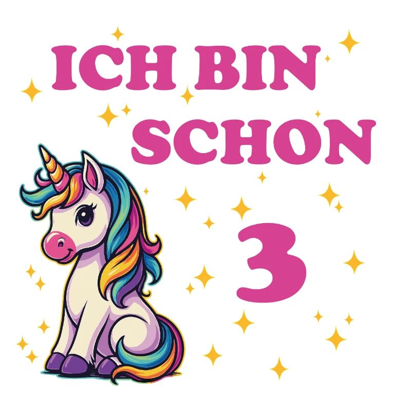 Ich bin schon 3 mit Einhorn
