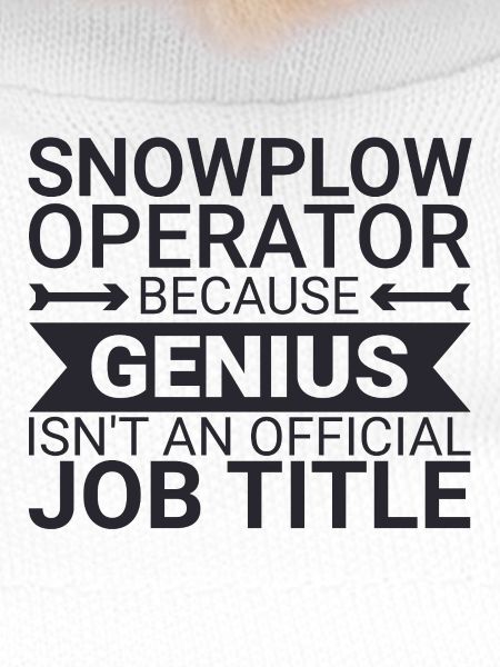 Snowplow Operator Genius Schneepflugfahrer