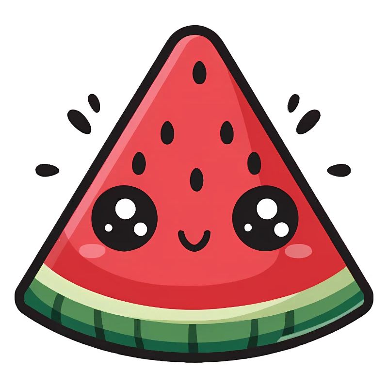 Tranche de pastèque kawaii