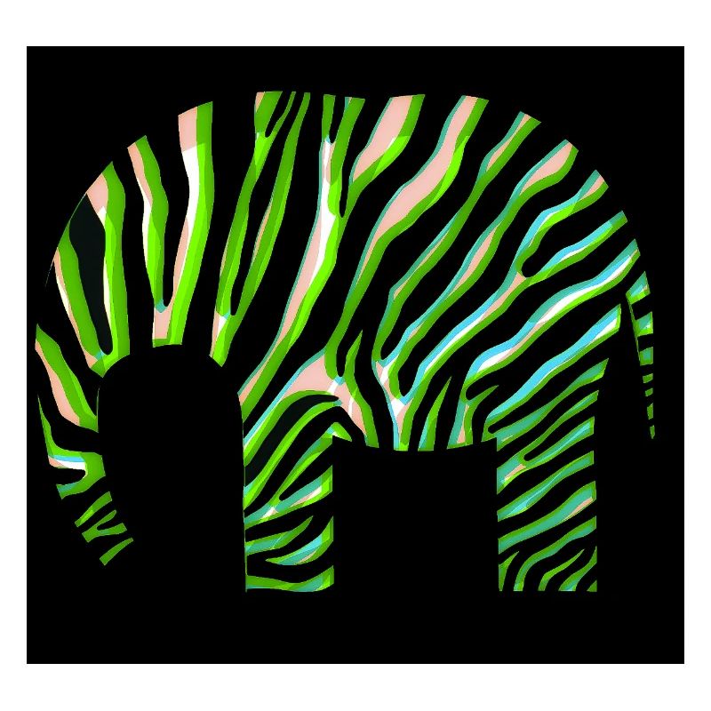 Green Zebra Print Abstract Design