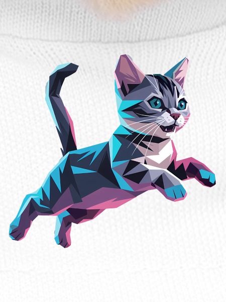 Kätzchen - Cooles Low-Poly-Logo